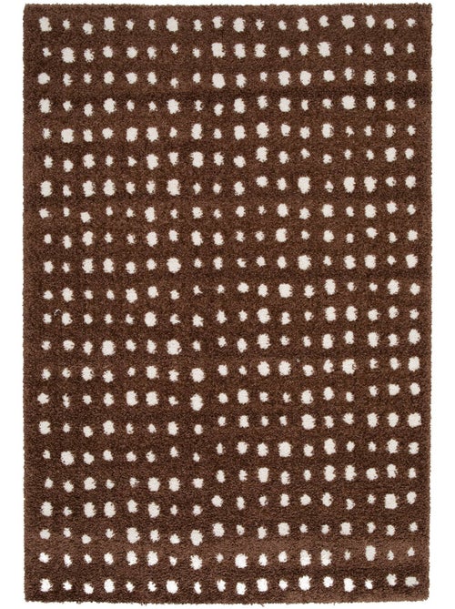 Tapis intérieur à pois marron et crème Eno - Kiabi