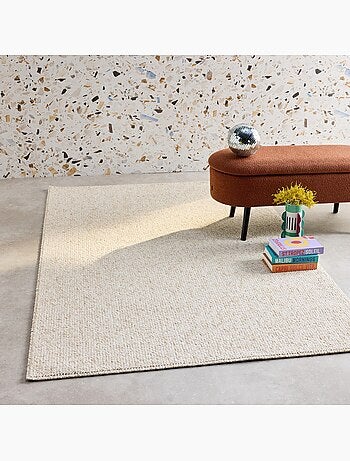 Tapis intérieur bouclette crème effet chiné Walter