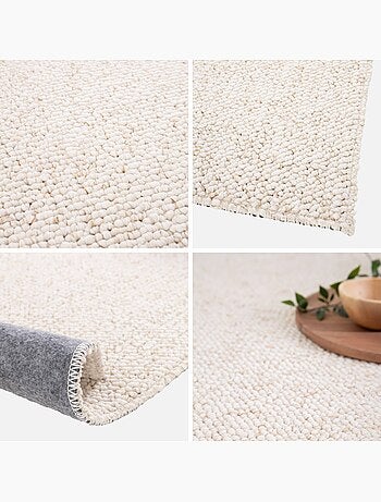 Tapis intérieur bouclette crème effet chiné walter