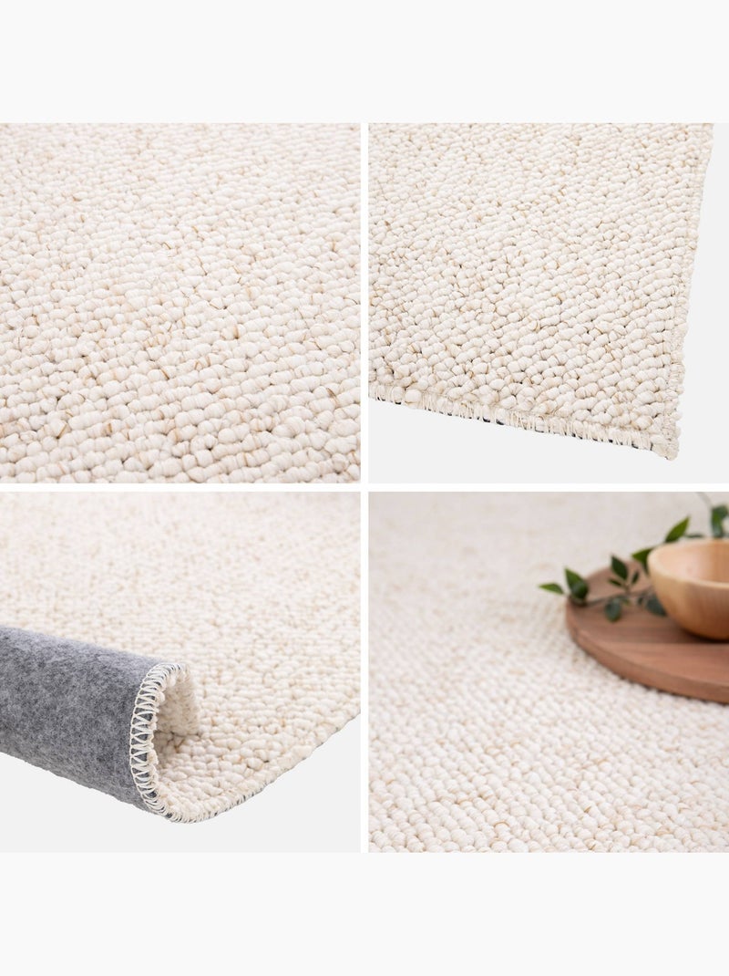 Tapis intérieur bouclette crème effet chiné walter Crème - Kiabi