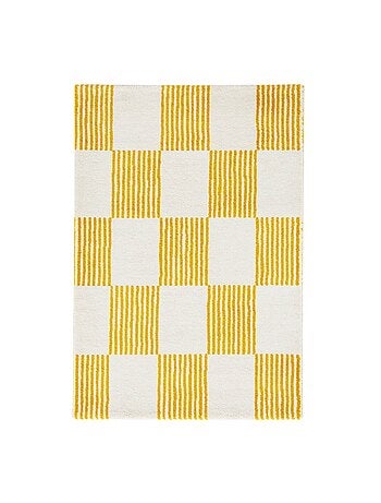 Tapis intérieur damier bleu et rose Fergew