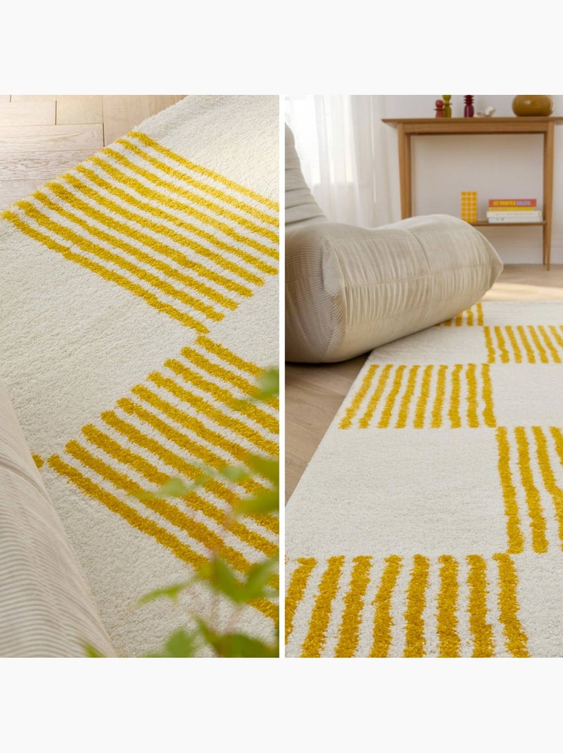 Tapis intérieur damier jaune et blanc fergew Jaune/Blanc - Kiabi