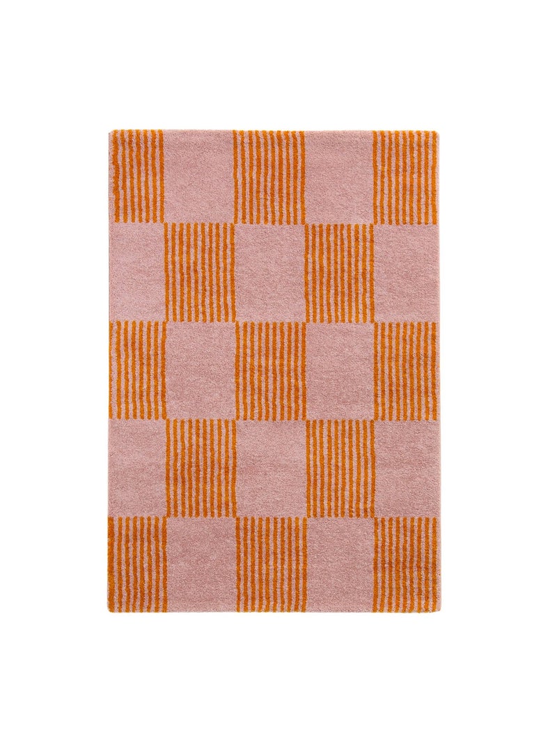 Tapis intérieur damier orange et rose fergew Orange - Kiabi