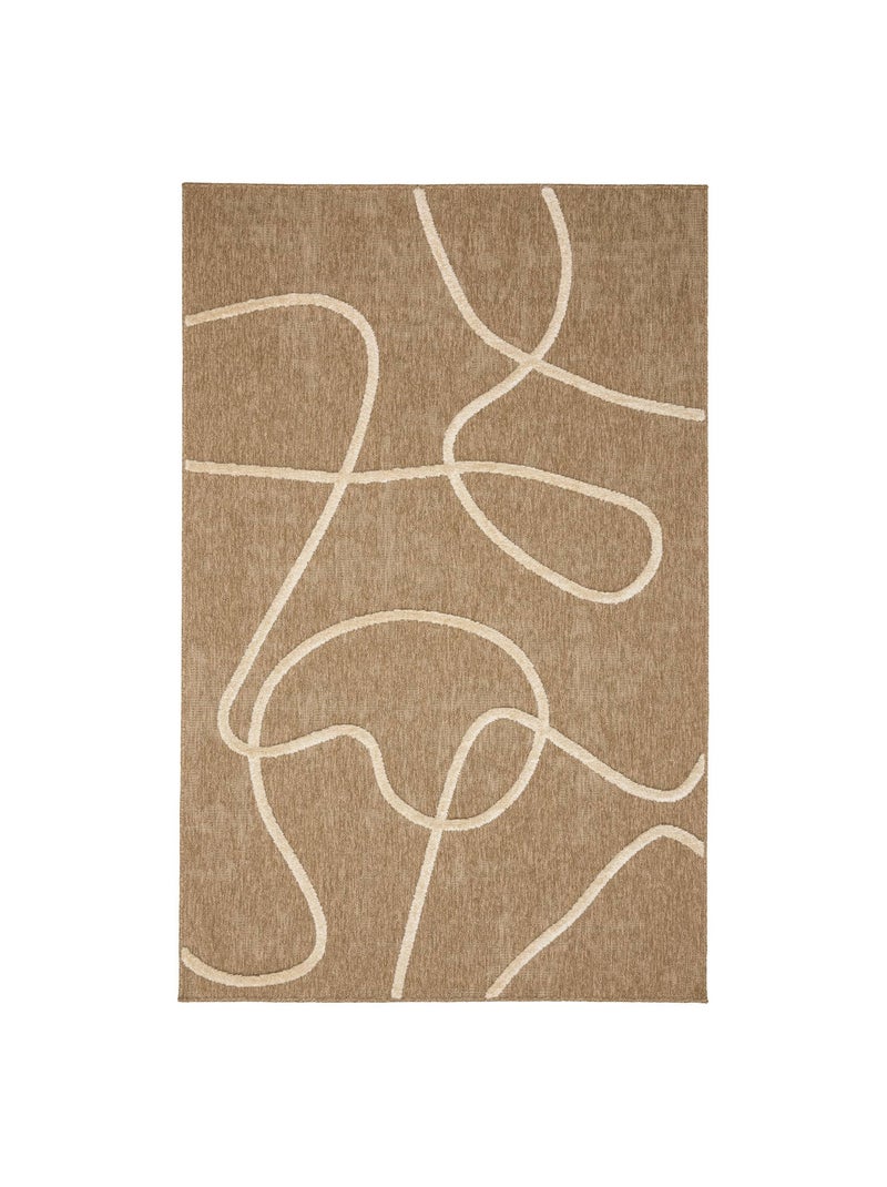 Tapis intérieur effet jute, motif graphique en relief blanc Thomas Blanc - Kiabi