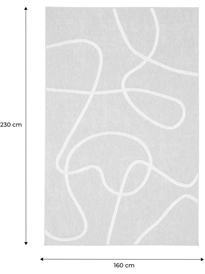 Tapis intérieur effet jute, motif graphique en relief blanc Thomas Blanc - Kiabi