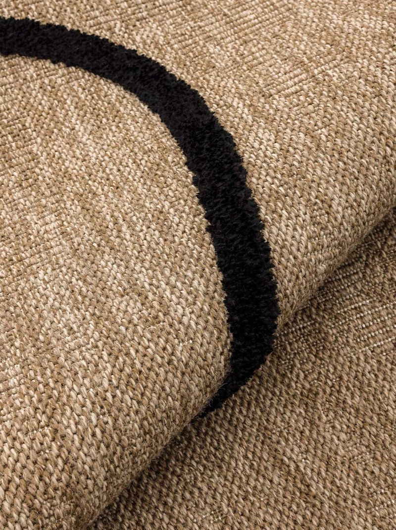 Tapis intérieur effet jute, motif graphique en relief noir Thomas Noir - Kiabi