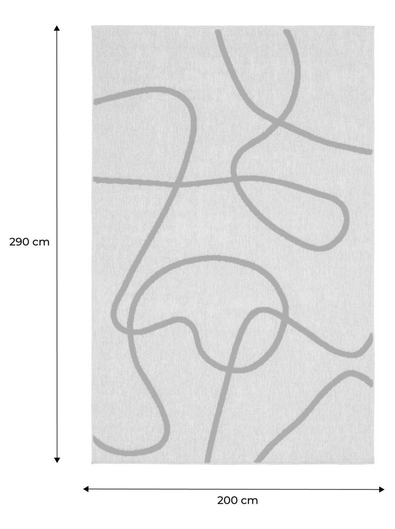 Tapis intérieur effet jute, motif graphique en relief noir Thomas Noir - Kiabi