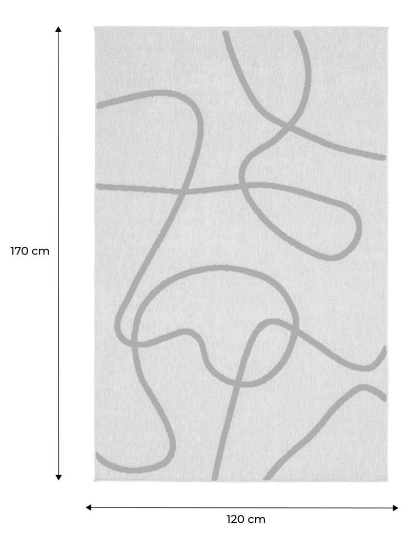 Tapis intérieur effet jute, motif graphique en relief noir Thomas Noir - Kiabi