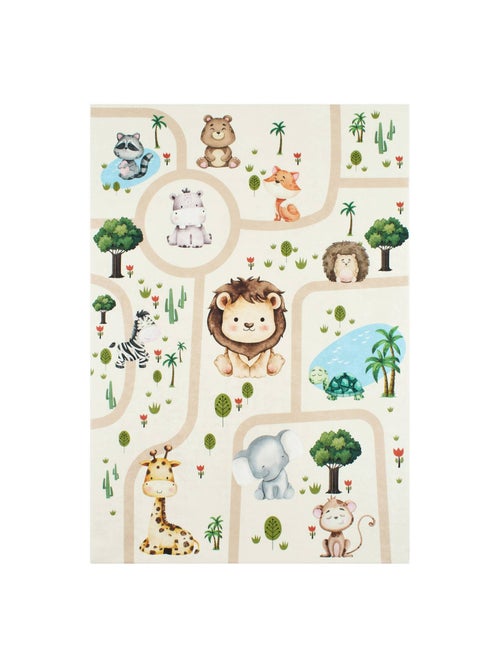 Tapis intérieur enfant blanc imprimé animaux Marti - Kiabi Tapis intérieur enfant blanc imprimé animaux Marti - Kiabi