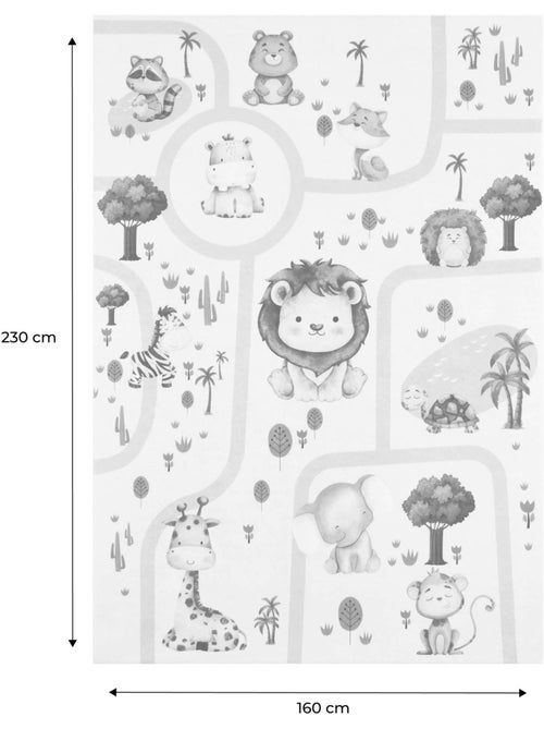 Tapis intérieur enfant blanc imprimé animaux Marti - Kiabi Tapis intérieur enfant blanc imprimé animaux Marti - Kiabi