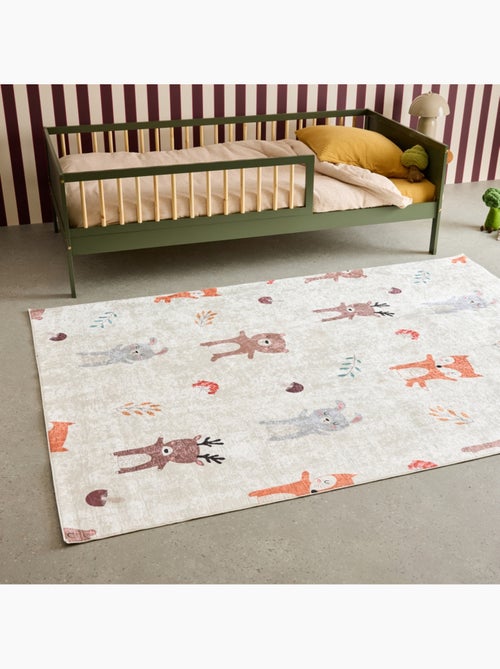 Tapis intérieur enfant blanc imprimé animaux Ravon - Kiabi
