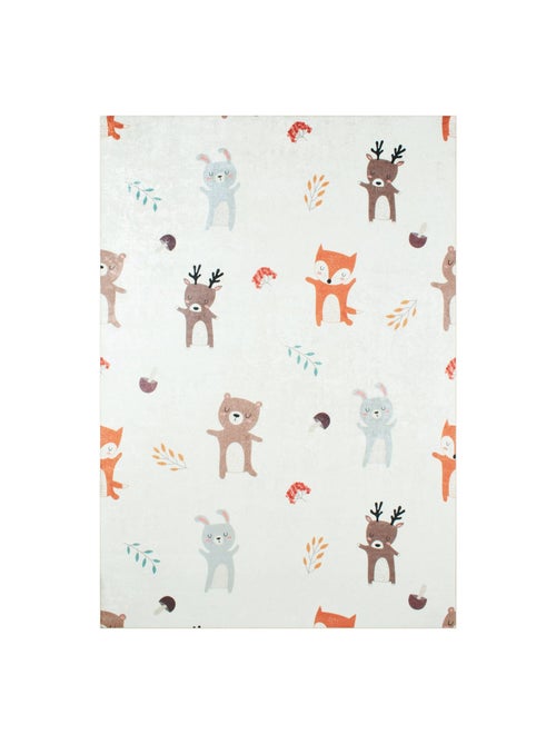 Tapis intérieur enfant blanc imprimé animaux Ravon - Kiabi