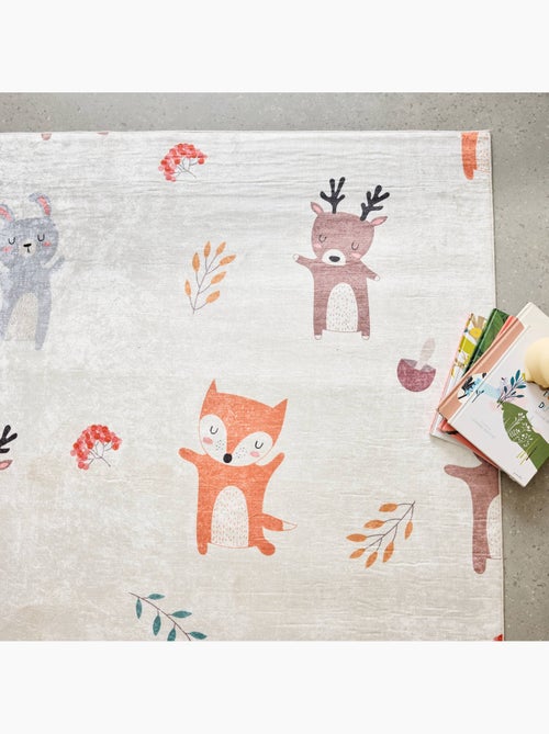 Tapis intérieur enfant blanc imprimé animaux Ravon - Kiabi