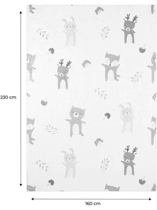 Tapis intérieur enfant blanc imprimé animaux Ravon - Kiabi