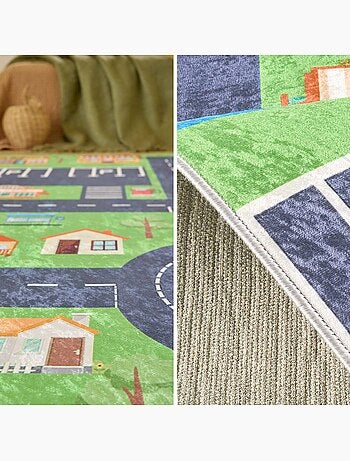 Tapis intérieur enfant imprimé mini ville Viny