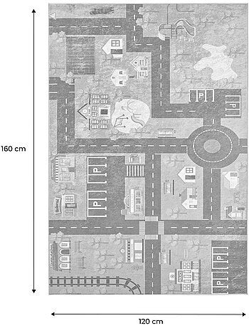 Tapis intérieur enfant imprimé mini ville Viny