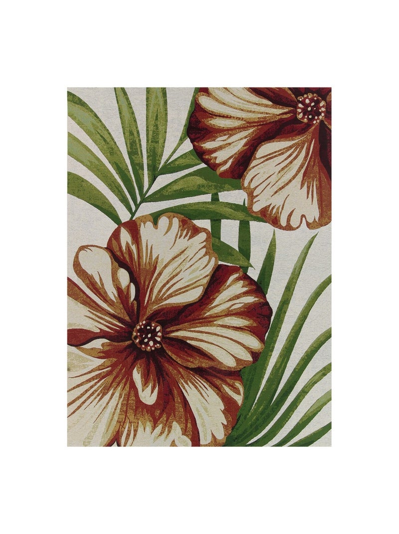 Tapis intérieur et extérieur floral multicolore Nature Multicolore - Kiabi