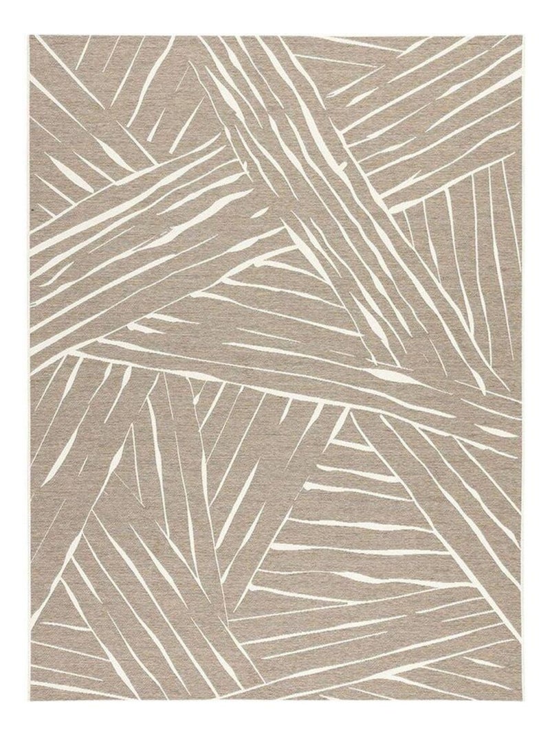 Tapis intérieur et extérieur plat moderne rayé Dario Taupe - Kiabi