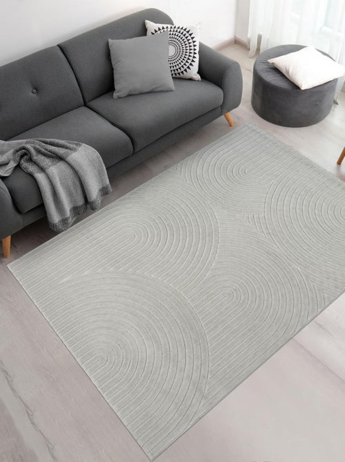 Tapis intérieur extérieur en relief ton sur ton LYN14 ARC6EL - Kiabi