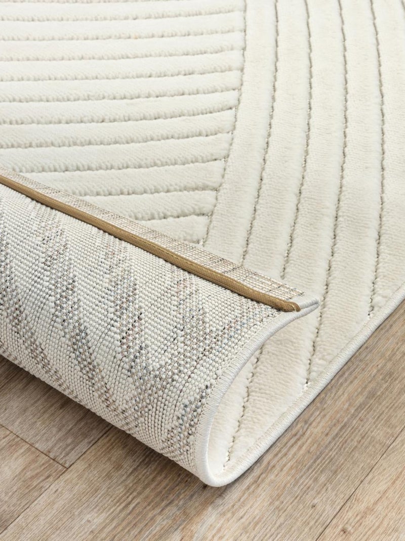 Tapis intérieur extérieur en relief ton sur ton LYN14 GEMGRAF Ecru - Kiabi