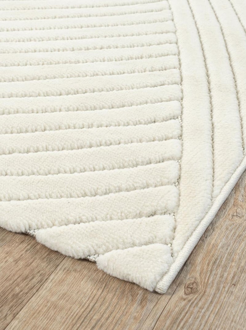 Tapis intérieur extérieur en relief ton sur ton LYN14 GEMGRAF Ecru - Kiabi