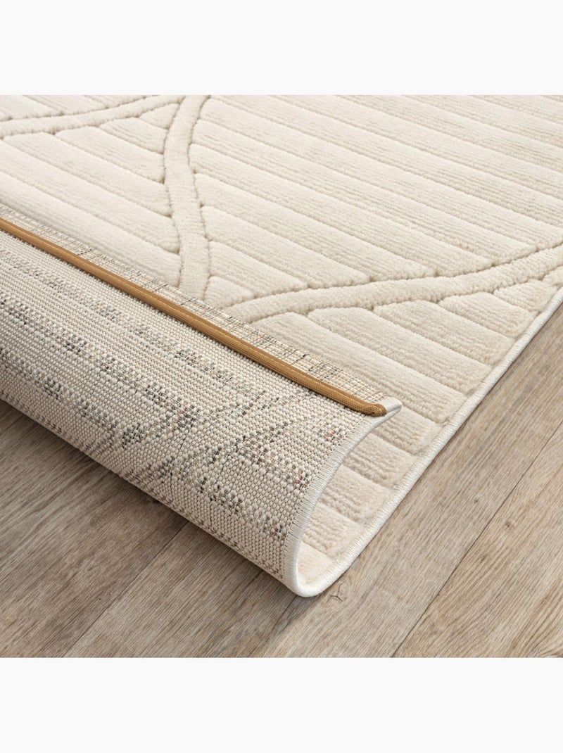 Tapis intérieur extérieur en relief ton sur ton LYN14 TENDIA Beige - Kiabi