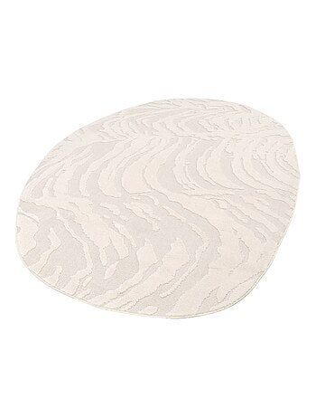 Tapis intérieur forme de galet avec relief crème Julianne