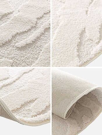 Tapis intérieur forme de galet avec relief crème Julianne