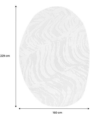 Tapis intérieur forme de galet avec relief crème Julianne