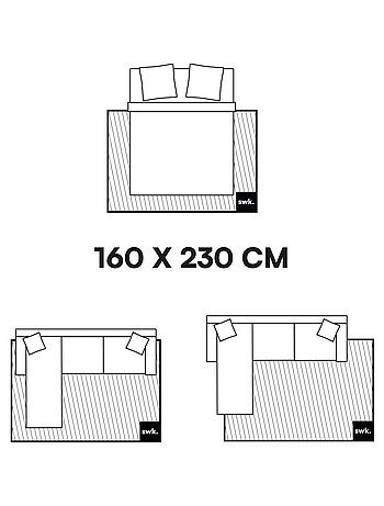Tapis intérieur forme de galet avec relief crème Julianne