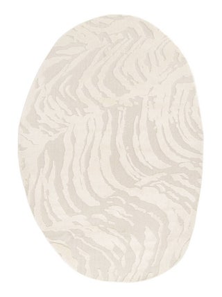 Tapis intérieur forme de galet avec relief crème Julianne