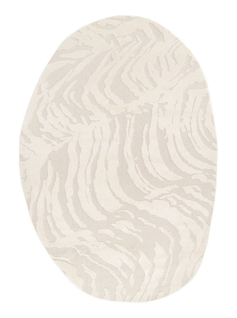 Tapis intérieur forme de galet avec relief crème Julianne Beige - Kiabi