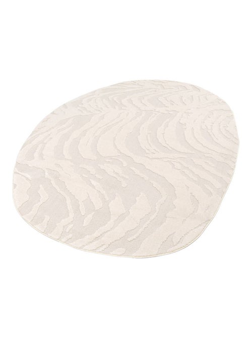 Tapis intérieur forme de galet avec relief crème Julianne - Kiabi