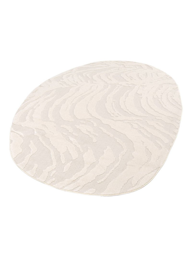 Tapis intérieur forme de galet avec relief crème Julianne Beige - Kiabi