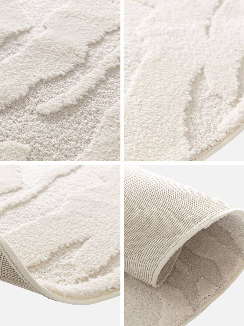 Tapis intérieur forme de galet avec relief crème Julianne Beige - Kiabi