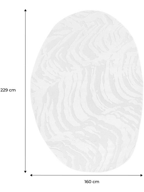 Tapis intérieur forme de galet avec relief crème Julianne - Kiabi