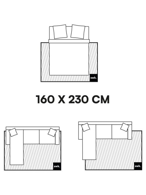 Tapis intérieur forme de galet avec relief crème Julianne - Kiabi