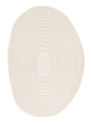 Tapis intérieur forme de galet motif circulaire crème Amanda