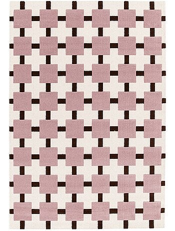 Tapis intérieur motif à carreaux rose et marron Thelma