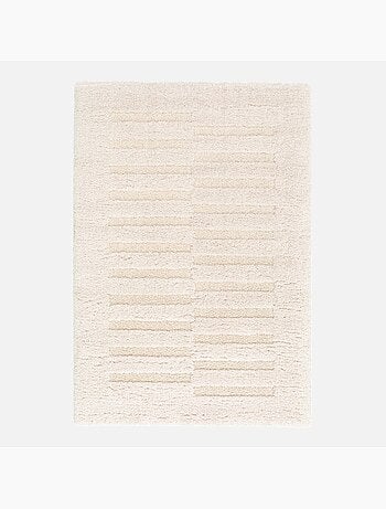 Tapis intérieur motif avec relief crème Rio