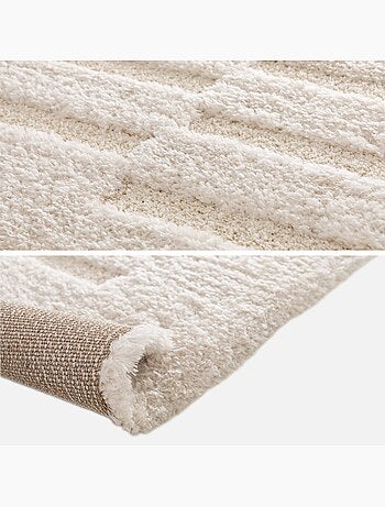 Tapis intérieur motif avec relief crème Rio