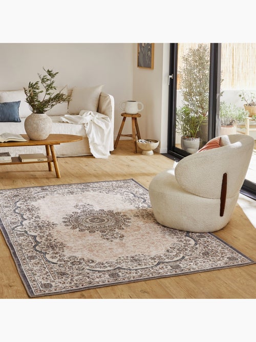 Tapis intérieur motif baroque rose, rouge et bleu Melgy - Kiabi