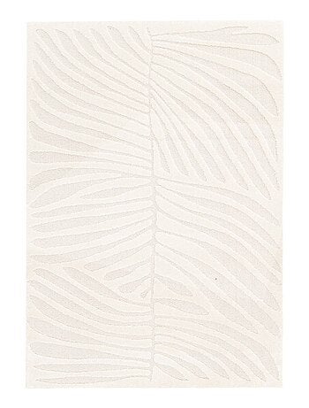 Tapis intérieur motif en relief végétal crème Lily