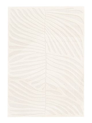 Tapis intérieur motif en relief végétal crème Lily