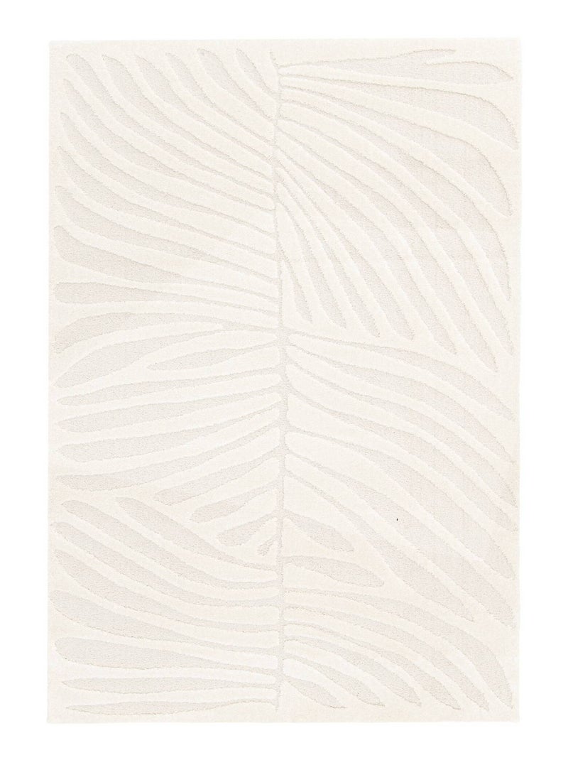Tapis intérieur motif en relief végétal crème Lily Beige - Kiabi