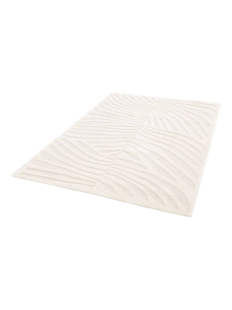 Tapis intérieur motif en relief végétal crème Lily Beige - Kiabi