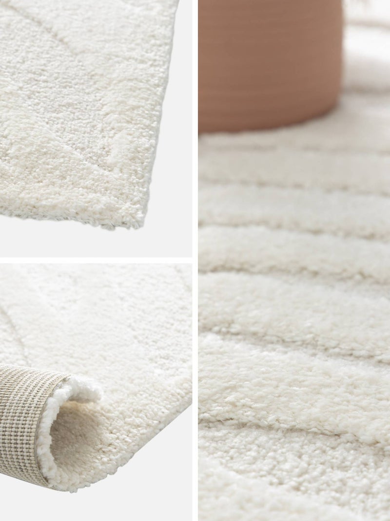 Tapis intérieur motif en relief végétal crème Lily Beige - Kiabi