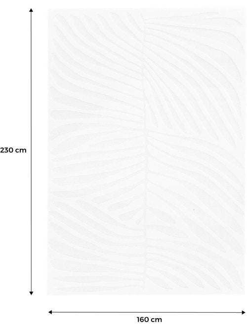 Tapis intérieur motif en relief végétal crème Lily - Kiabi