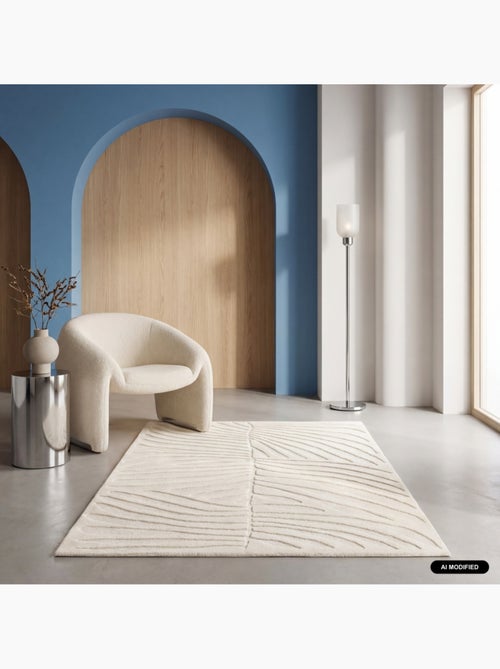 Tapis intérieur motif en relief végétal crème lily - Kiabi Tapis intérieur motif en relief végétal crème lily - Kiabi