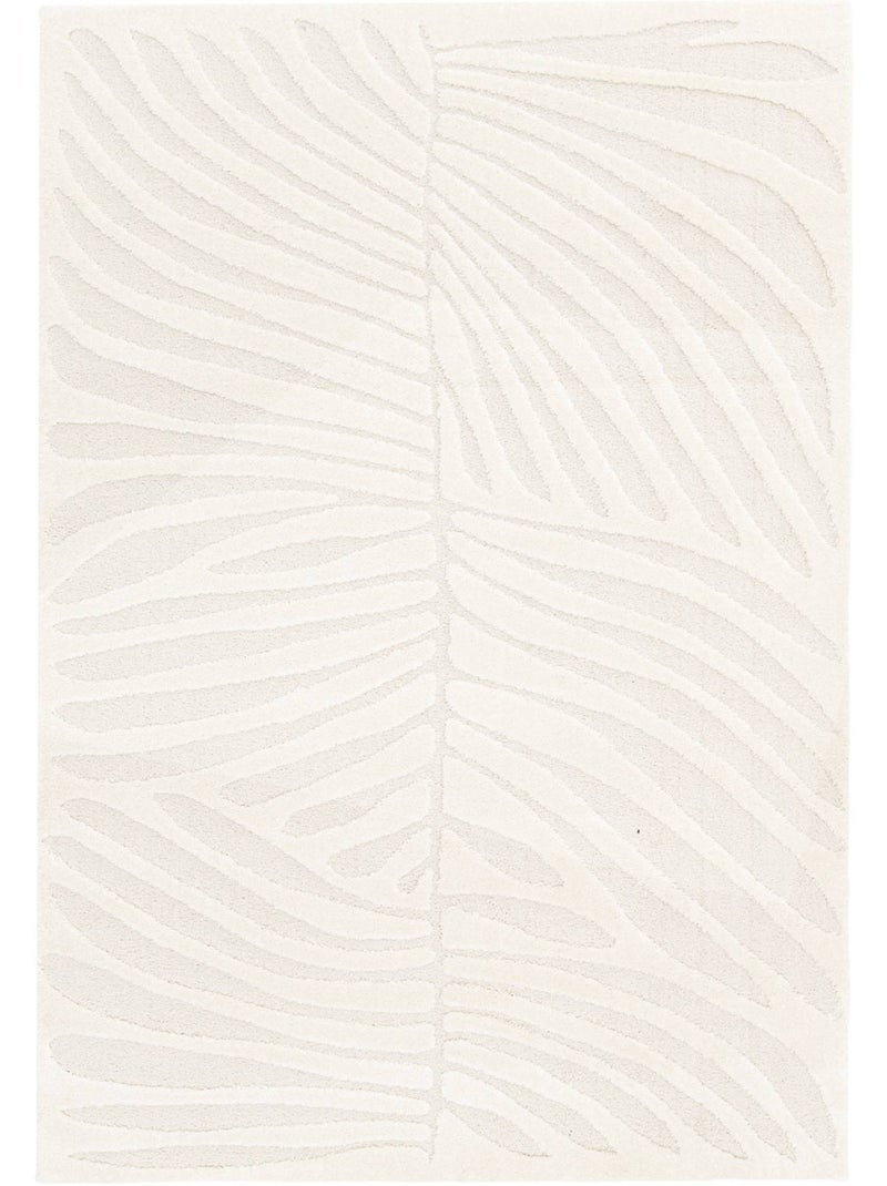 Tapis intérieur motif en relief végétal crème lily Crème - Kiabi
